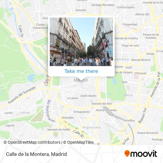 mapa Calle de la Montera