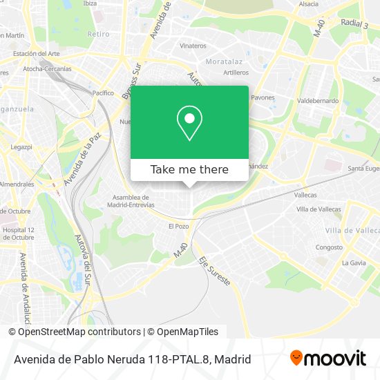 mapa Avenida de Pablo Neruda 118-PTAL.8