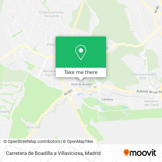 Carretera de Boadilla a Villaviciosa map