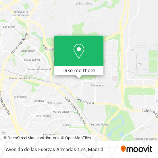 mapa Avenida de las Fuerzas Armadas 174