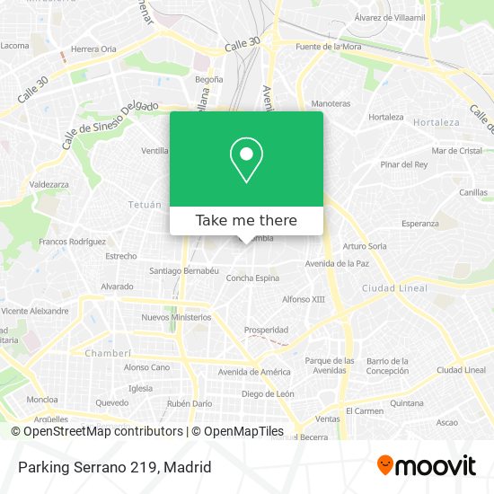 Parking Serrano 219 map