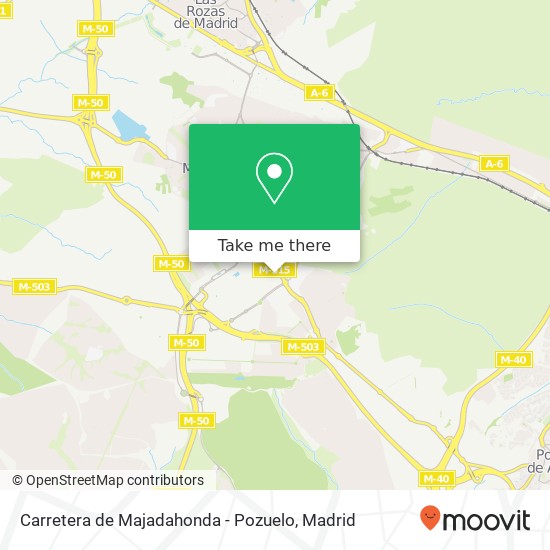 Carretera de Majadahonda - Pozuelo map