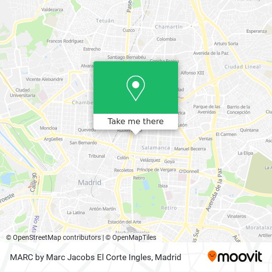 MARC by Marc Jacobs El Corte Ingles map