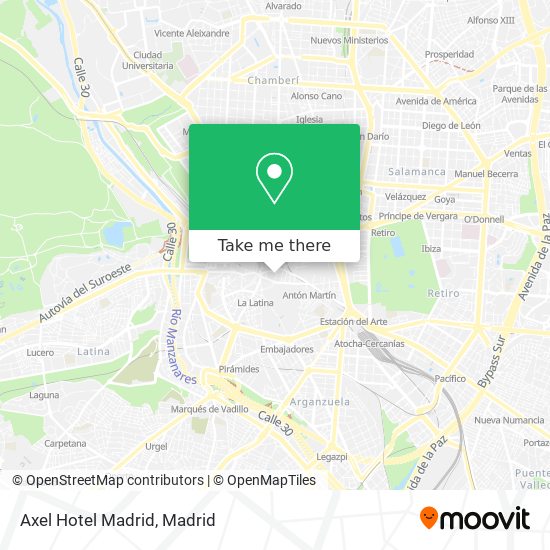 mapa Axel Hotel Madrid