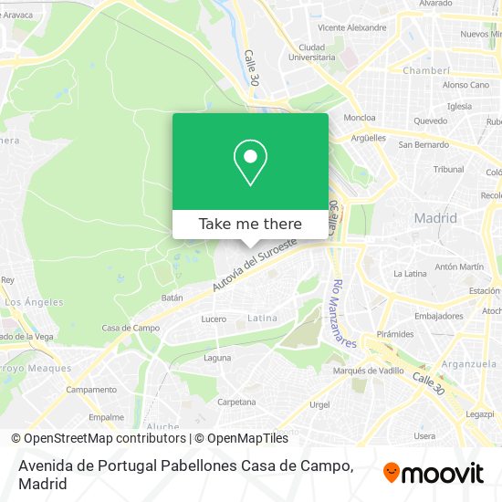 Avenida de Portugal Pabellones Casa de Campo map