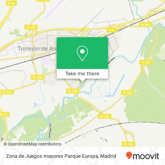 Zona de Juegos mayores Parque Europa map