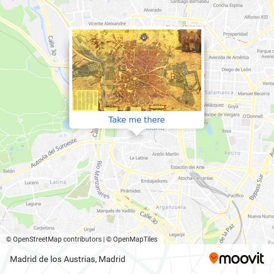 Madrid de los Austrias map