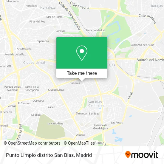 Punto Limpio distrito San Blas map