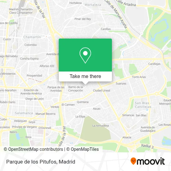 Parque de los Pitufos map