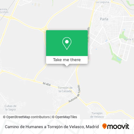 mapa Camino de Humanes a Torrejón de Velasco