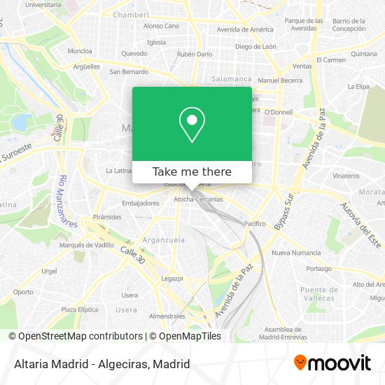 Altaria Madrid - Algeciras map