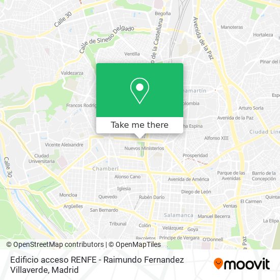 mapa Edificio acceso RENFE - Raimundo Fernandez Villaverde