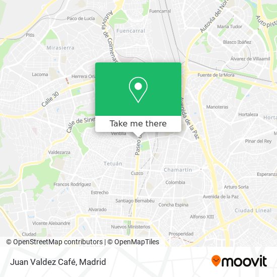 mapa Juan Valdez Café