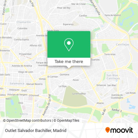 Outlet Salvador Bachiller map