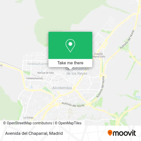 mapa Avenida del Chaparral