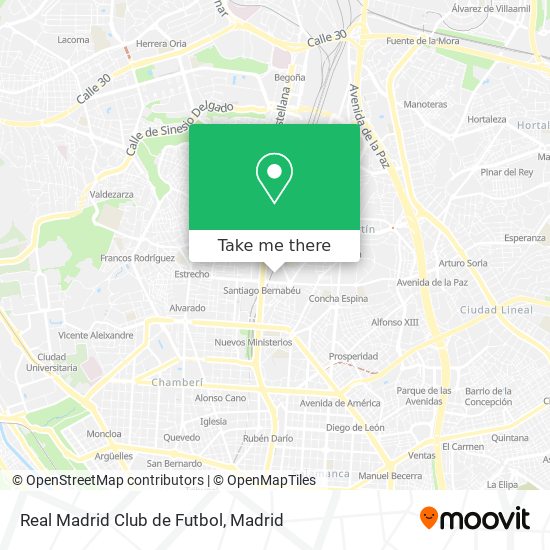 mapa Real Madrid Club de Futbol