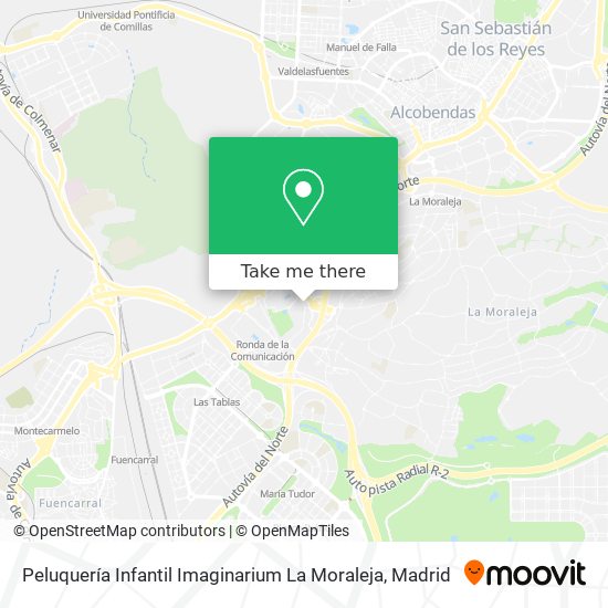 mapa Peluquería Infantil Imaginarium La Moraleja