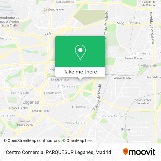 mapa Centro Comercial PARQUESUR Leganés