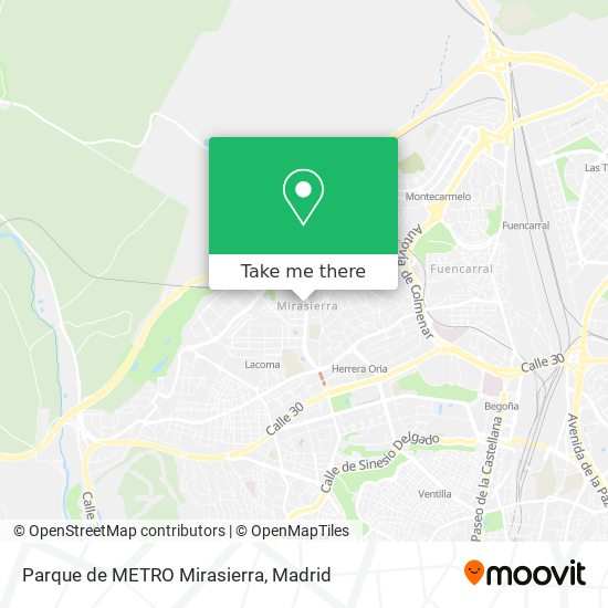 Parque de METRO Mirasierra map