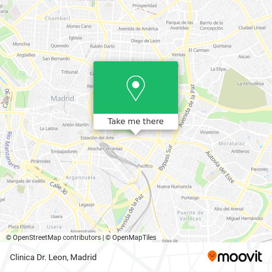 How to get to Clinica Dr. Leon in Madrid by Bus, Metro, Train or Light Rail?