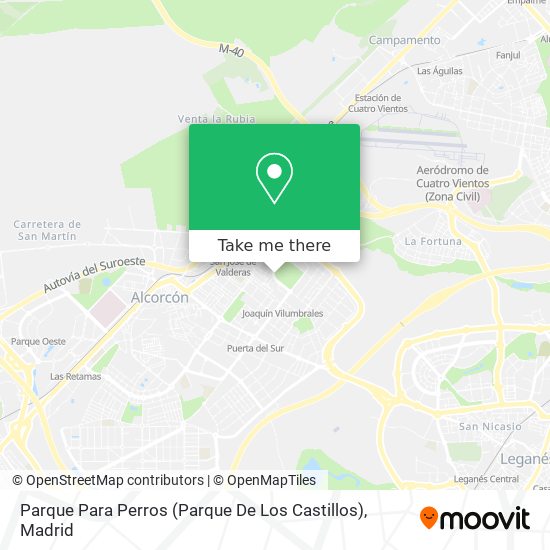 mapa Parque Para Perros (Parque De Los Castillos)