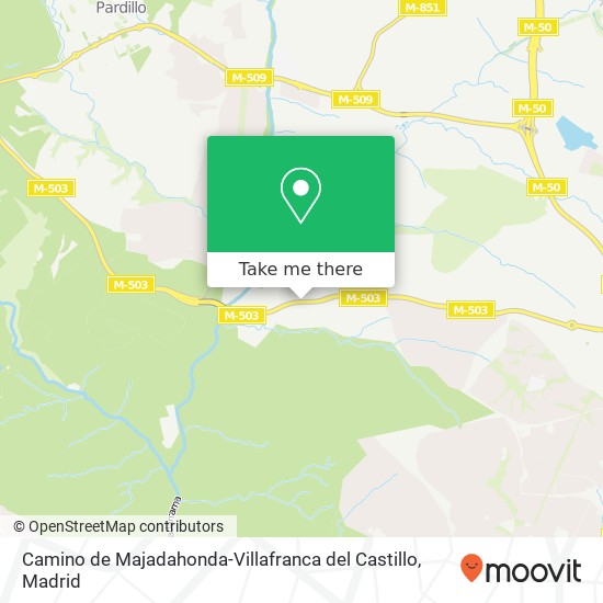 mapa Camino de Majadahonda-Villafranca del Castillo