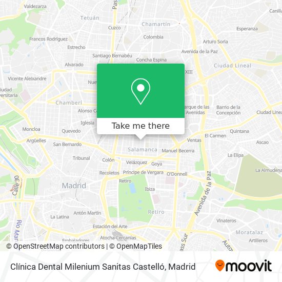 Clínica Dental Milenium Sanitas Castelló map