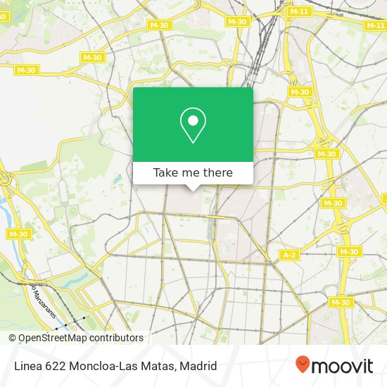 Linea 622 Moncloa-Las Matas map