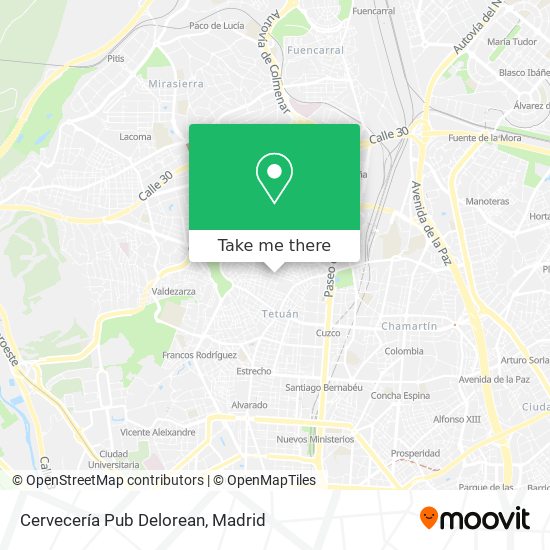 Cervecería Pub Delorean map