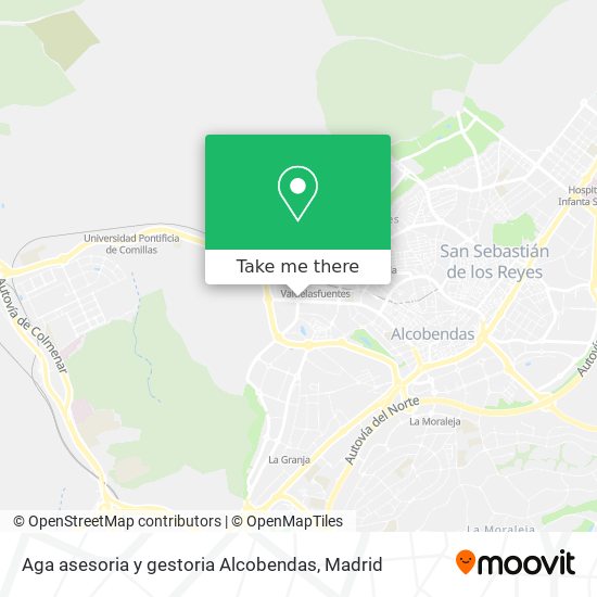 Aga asesoria y gestoria Alcobendas map