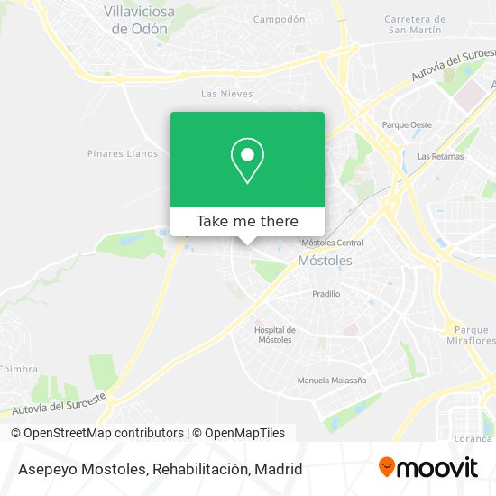 Asepeyo Mostoles, Rehabilitación map