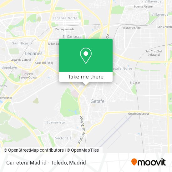 Carretera Madrid - Toledo map