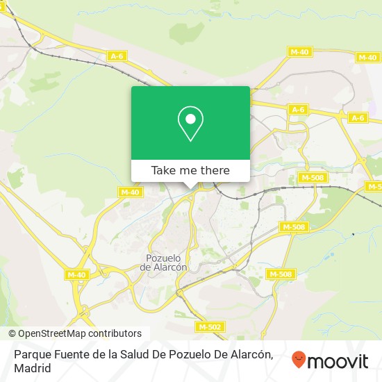 mapa Parque Fuente de la Salud De Pozuelo De Alarcón