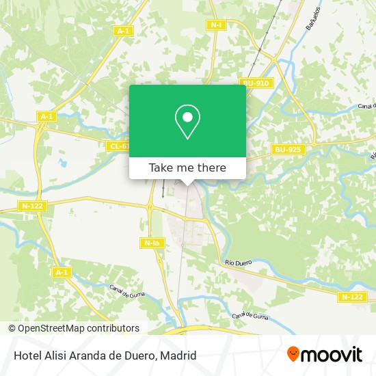 Hotel Alisi Aranda de Duero map