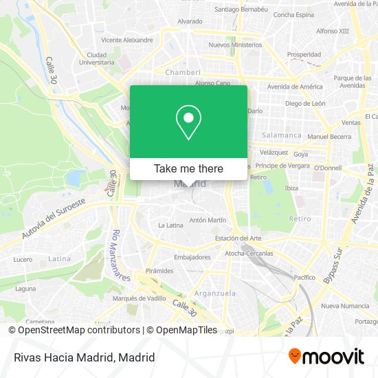 mapa Rivas Hacia Madrid