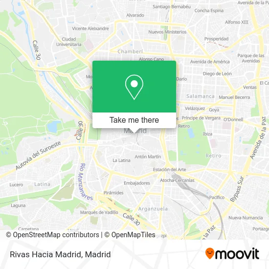 Rivas Hacia Madrid map