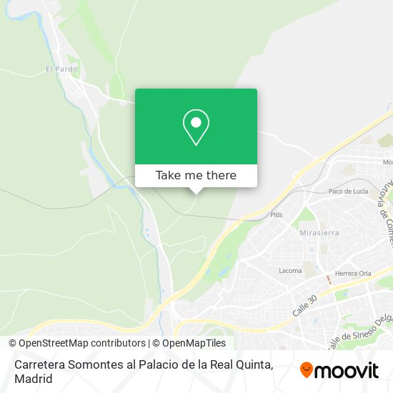 Carretera Somontes al Palacio de la Real Quinta map