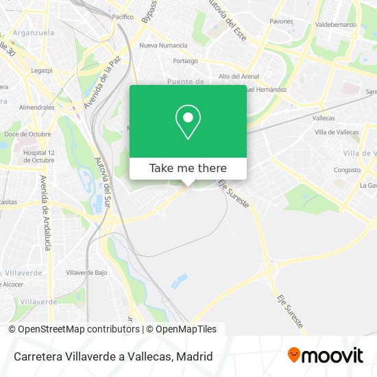 mapa Carretera Villaverde a Vallecas