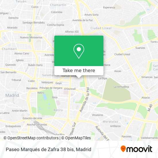 Paseo Marqués de Zafra 38 bis map