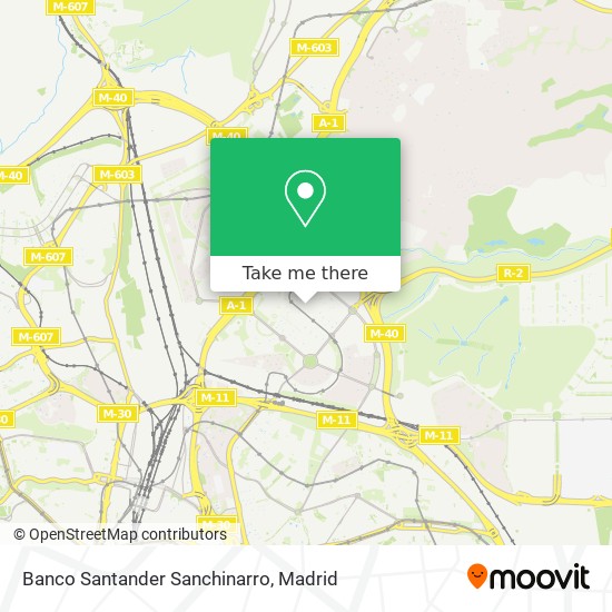 Banco Santander Sanchinarro map