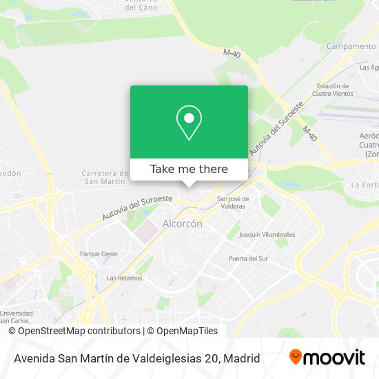 mapa Avenida San Martín de Valdeiglesias 20