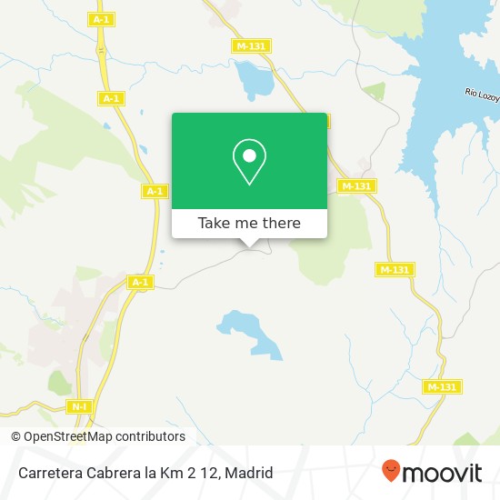 mapa Carretera Cabrera la Km 2 12