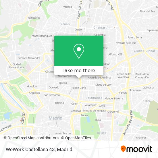 WeWork Castellana 43 map