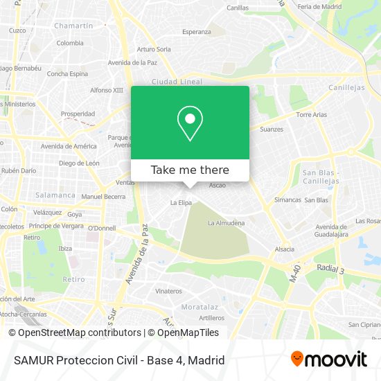 SAMUR Proteccion Civil - Base 4 map