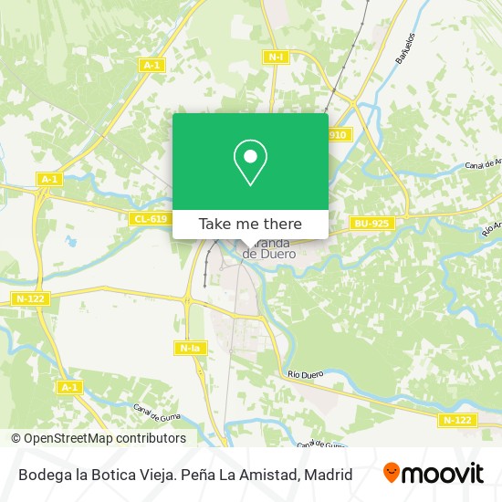 mapa Bodega la Botica Vieja. Peña La Amistad