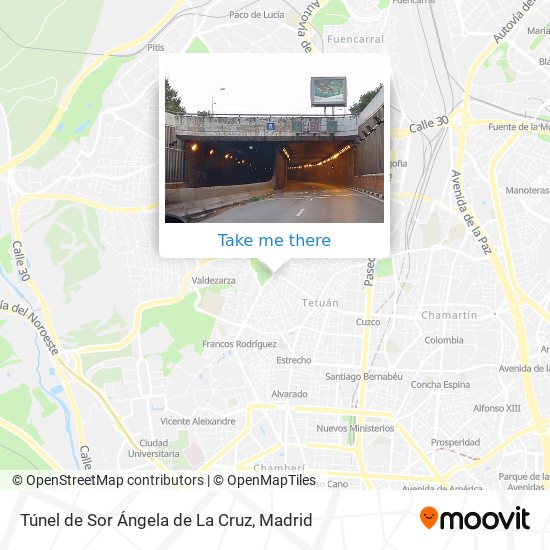 mapa Túnel de Sor Ángela de La Cruz