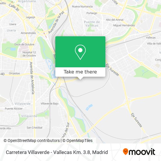 mapa Carretera Villaverde - Vallecas Km. 3.8