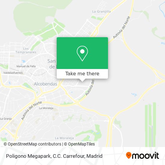 mapa Poligono Megapark, C.C. Carrefour