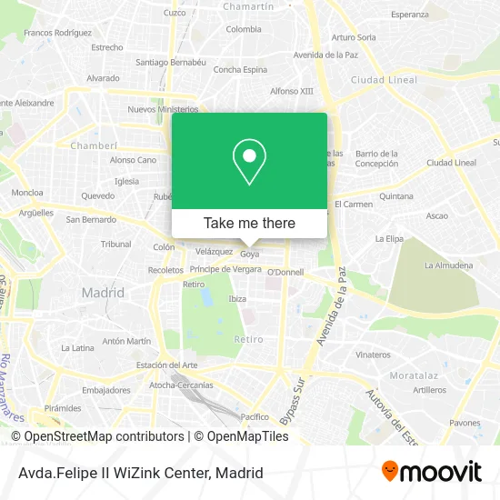 Avda.Felipe II WiZink Center map