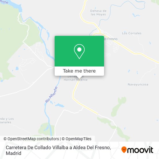 mapa Carretera De Collado Villalba a Aldea Del Fresno